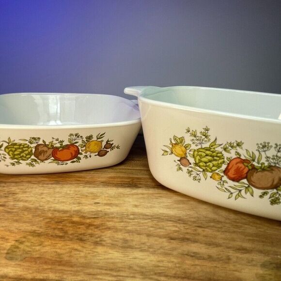 Corning Ware VTG Spice of Life 2 Petite Casserole Baking Dish P43B P41B No Lids - Picture 4 of 16